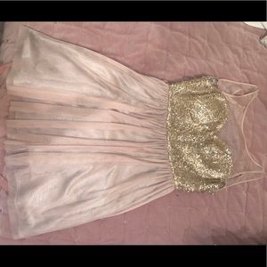 Francesca’s Sequin Rose Gold Dress